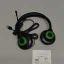 USB Headset with Mic for PC, On-Ear Computer Laptop Headphones with Noise Cancelling Microphone in-line Control for Home Office Online Class (USB+3.5mm, Green)