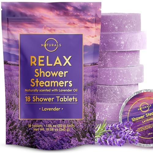 Shower Steamers Aromatherapy - Birthday Gifts for Women - Shower Bombs Aromatherapy, Spa Day Essentials, Relaxation Spa Gifts - Self Care Unique Gifts for Women and Men (Lavender 18 Count)