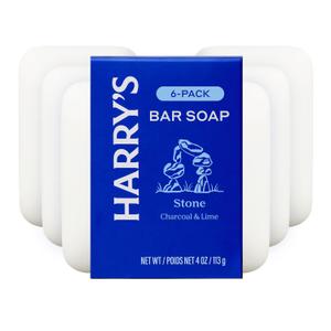 Harry's Bar Soap for Men - Stone Scent, 4 oz Body Soap Bars, 6 Pack
