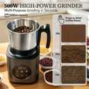 Electric Grinder for Kitchen, 800ML Detachable Stainless Steel Grinding Cup, 9 Adjustable Grind Settings, 500W Dry Grinder with Auto-Set Grinding Times for Coffee Beans, Nuts, Grains, Spices & Herbs