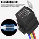 DaierTek 8 Pack 12V Relay with Built-in Diode & 12 AWG Harness Socket 30A/40A Heavy Duty SPDT 5 Pin Relay Waterproof for Car Marine Boat