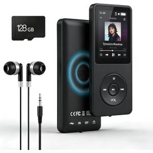 MP3 Player with Bluetooth 5.2 HiFi Sound, with Built-in Speaker/FM Radio/Voice Recorder/E-Book, Lossless Sound Multifunctional Mini Design Ideal for Sport Running (Earphones Included)