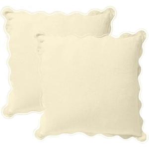 2 Piece Euro Shams Solid Pattern 800 Thread Count 100% Egyptian Cotton (32 x 32 Inch (81cm x 81cm) Pillow Cases, Ivory)