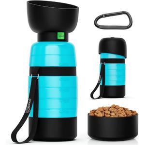 Pecute Portable 22 oz Dog Water Bottle, 2 in 1 Dog Water Bottle Bowl Leakproof with Double Seal, BPA Free, Lightweight, Pet Water Bottel Dispenser for Outdoor Walking Triping Hiking Camping Travels