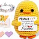 Emotional Support Crochet,Gifts for Women,Friends Gift Set Ideas Handmade Positive Crochet Doll Birthday Gifts for Women Graduation Gifts Animal Desk Decor,for Girlfriend,Mom,Sister,Daughter,Wife 2 PACK