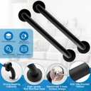 Grab Bars for Shower, Zynuhmo 2 Pack 12 Inch Anti Slip Stainless Steel Bathroom Safety Shower Grab Bar Handrails for Handicap Injury Pregnant Senior Assist Shower Handles(Matte Black, 1" Diameter)
