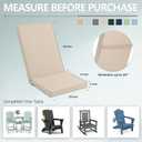 Adirondack Chair Cushions Set of 2 - Removable Covers, Water-Repellent & Fade-Resistant Faux Linen, Securing Straps, Non-Slip Bottom, Fit for Most Outdoor Adirondack & Rocking Chairs - Beige