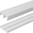 4 Ft. Long White Plastic Sliding Door Track Set for 3/4" Thick Panels (Pack of 1) by Outwater Plastics