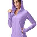 Soothfeel Women's UPF 50+ Sun Protection Hoodie Jacket Lightweight Long Sleeve Sun Shirt for Women with Pocket Hiking Outdoor 3XL