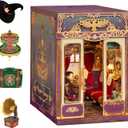 Tonecheer DIY Book Nook Kit for Adults, Miniature Infinity Train Cabin Magical Vintage Carriage Model, Wooden 3D Puzzle Dollhouse Booknook Decorative Bookend Gifts (Magical Journey)