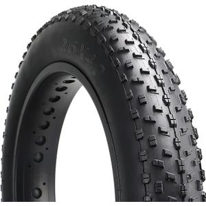 Hycline Fat Bike Replacement Tire: 20x4.0/26x4.0 Inch Puncture Resistant Folding MTB Bicycle Tires, All Terrain High-Density Bike Tires with Street or Trail Riding