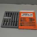 THINKWORK Impact Socket Adapter Set, 1/4" 3/8" 1/2" Drill Socket Adapter Set, 1/4" Hex Shank for Cordless Impact Driver Power Drill 8 Piece