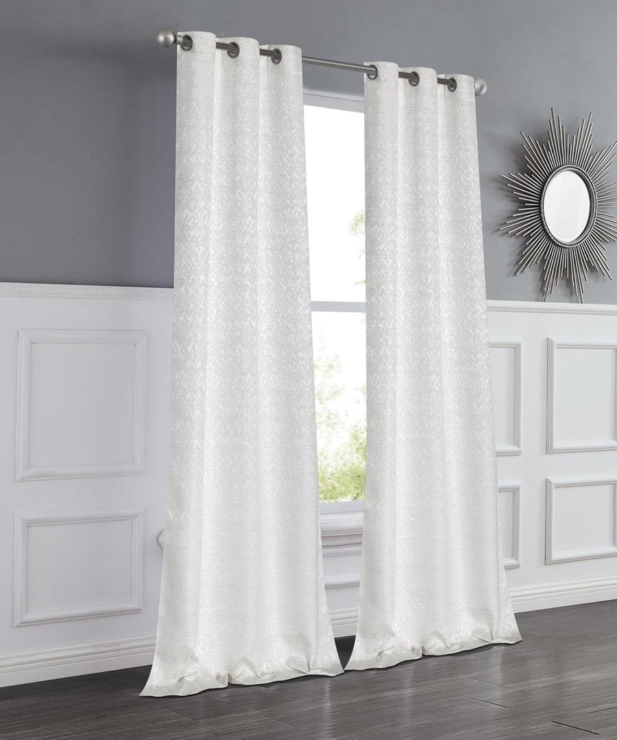 Room Darkening Curtains for Bedroom & Living Room, 2 Panel Set, 38" x 84" (76" Wide Total), Light Control & Privacy, Semi-Darkened, Machine Washable, Steel Grommets, Room Darkening Drapes