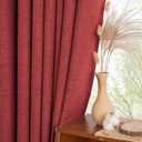 YoungsTex Burgundy Red Linen Curtains for Living Room 72 Inches Long - Light Filtering Drapes with Back Tab Rod Pocket Privacy Semi Sheer for Bedroom Windows, 2 Panels 52 X 72 Inch