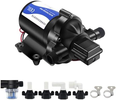 12V DC RV Fresh Water Pump for Home,4GPM 45PSI Self Priming Garden Hose Booster Sprinkler Pump for Bathroom Camp,Washdown Diaphgram with Pressure Switch for Boat Irrigation Yach