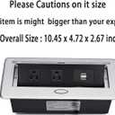 UL Approval Power Strip, Hidden Pop Up Outlet Table Connection Box, Desktop Socket with 2 Outlets & 2 USB Charging Ports for Conference Room Countertop (Silver)