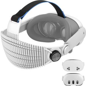 APEXINNO A3 Ultra-Light Head Strap for Meta Quest 3/Quest 3S Accessories,3.17oz Adjustable Comfort Strap,Reduces Head Pressure and Suitable for Lying-Down VR Use