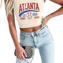 Baseball Tank Top Women Vintage Baseball Mom Tanks Baseball Season Graphic Tee Shirts Game Day Knit Crop Sleeveless Tops (M)