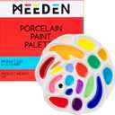 MEEDEN Porcelain Paint Palette, Ceramic Watercolor Pallet Mixing Tray, Rose Shaped Design