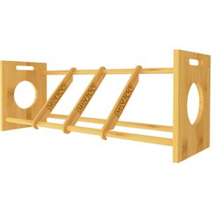 MinBoo Disc Golf Rack Stackable | Bamboo Disc Golf Shelf for Sports Disc Storage | Disc Golf Organizer with 40+ Disc Capacity | Essential Disc Golf Accessories | Discs Not Included