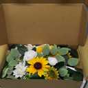 Wedding Decor (Pack of 2) Welcome Sign Flower Backdrop Garland for Ceremony Reception Wall Easel Home Decoration Entryway Faux Outdoor Board Head Table Decor (Sunflower)