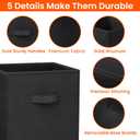 Criusia Storage Cubes - 11 Inch Heavy Duty Fabric Storage Bins for Shelves Closet, Cube Organizer - 8 Pack Collapsible Cube Storage Bins Baskets for Organizing Clothes Blankets Toys (Black)