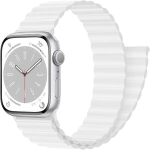 Magnetic Closure for Apple Watch Band 40mm 41mm 38mm 44mm 45mm 42mm 46mm 49mm 44 45 Kid/Men/Women,Silicone Sport Loop Bracelet Wristband Strap for iWatch series 11 10 9 8 7 6 5 4 3 SE 3/2 Ultra 3/2