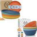 Homienly Dinner Plates Set Alternative for Plastic Plates Microwave and Dishwasher Safe Bowls,Soup Bowl Sets Wheat Straw Dinnerware Set 32 PCS
