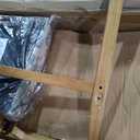 HomePop Upholstered Counter Height Barstool, 24-inch, Blue and Tan Jacobean