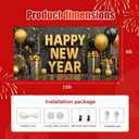 13x6ft Happy New Year Garage Door Banner Golden Balloons Confetti Backdrop New Year's Eve Garage Door Cover Decoration for Celebration Party Indoor Outdoor House Wall Background Decor