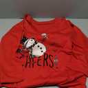 Christmas 3/4 Sleeve Shirt for Women Funny Xmas Doodles Graphic Tee Winter Holiday Family Party Matching Tops Blouse (Medium, Red02)