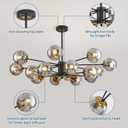 16 Lights Black and Gold Large Glass Globe Mid Century Sputnik Chandelier
41" Art Deco Modern Chandelier, Sputnik Ceiling Light Fixture for Living Room, Dining Room, Bedroom, Office