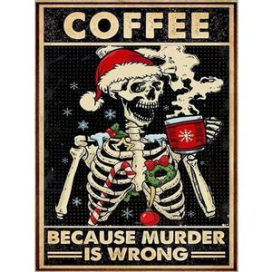 Diamond Painting Kits, Christmas Skull Coffee Diamond Art Kits for Adults Cross Stitch Beginners Full Drill Shiny Diamond Embroidery Pictures Arts Craft for Home Wall Decor Gift (12X16in/30x40cm)