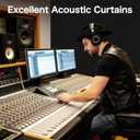 2PCS 72" x 40" Sound Dampening Blanket with Grommets,Heavy Duty Sound Absorbing Blanket for Recording Studio,Noise Reduction Soundproof Blanket,Light Blocking Acoustic Moving Blanket,Podcast,Theater