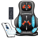 COMFIER Shiatsu Neck Back Massager with Heat,2D/3D Massage Chair Pad with App Control,Deep Tissue Kneading Massage Chair Pad with Compression,Adjustable Back Coverage,Black