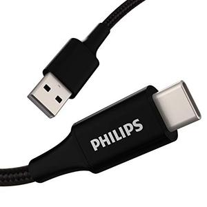 Philips USB A to USB C Cable, 15W 3Ft Type C Charging Cable for iPhone 16 Series, 15 Series, iPad Pro USB C Charger Cord, Type C Charging Power Cord, USB C Phone Charging Cable, Black, DLC3201C/37