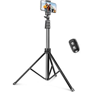SENSYNE 72" Phone Tripod, Extendable Cell Phone Tripod Stand, Selfie Stick with Wireless Remote and Phone Holder, Compatible with iPhone Android Phone, Camera (Black)
