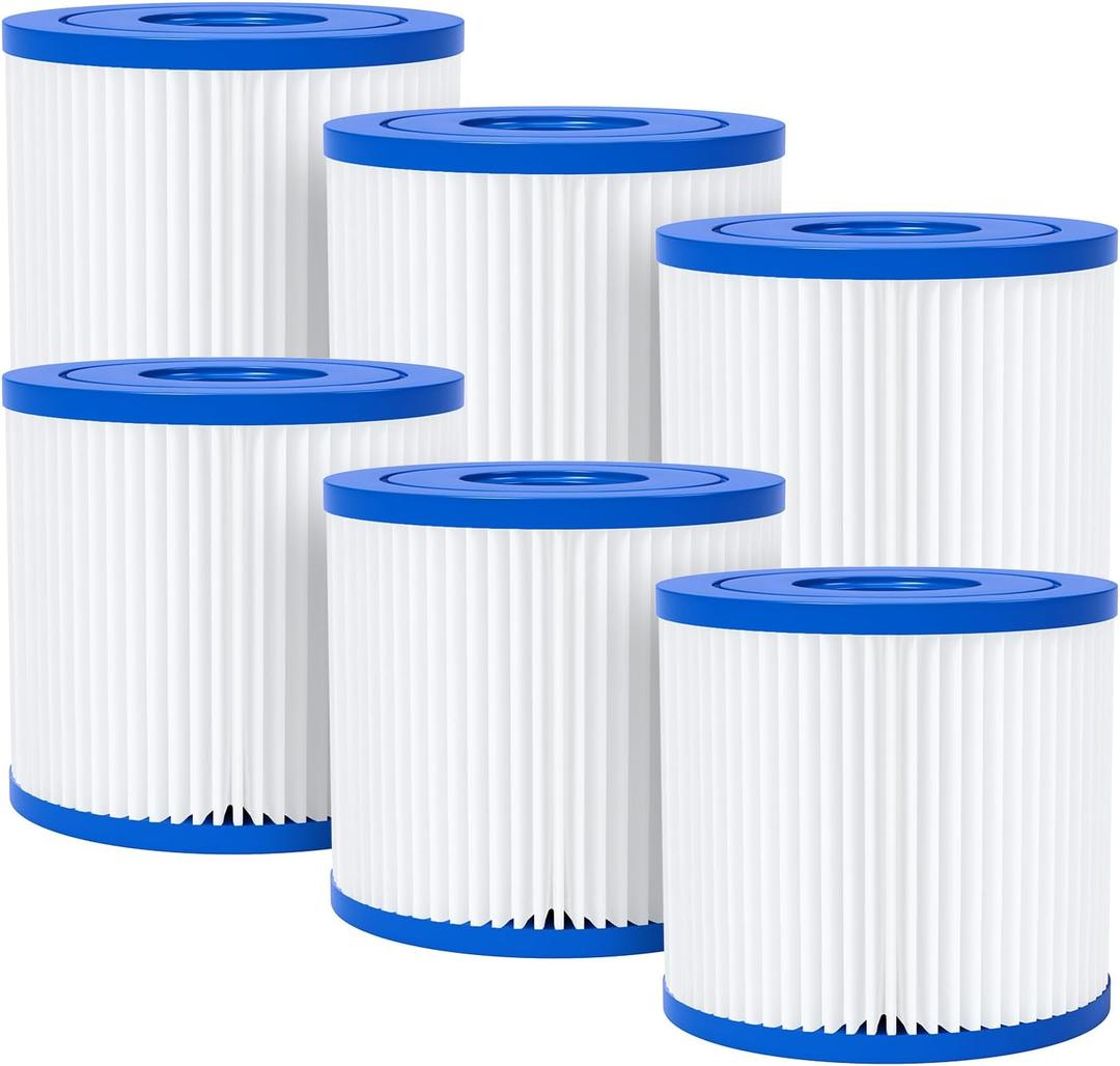 Fil-fresh Type D Pool Filters Cartridge Compatible with Summer Waves RX600 Above-Ground Pool Pump, Replaces Summer Escapes Type D, P57100102, P57000104, 6-Pack Fil-fresh Type D Pool Filters Cartridge Compatible with Summer Waves RX600 Above-Ground Pool Pump, Replaces Summer Escapes Type D, P57100102, P57000104, 6-Pack