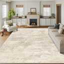 6x9 Washable Rug Living Room Rugs, Modern Abstract Area Rug Indoor Floor No Slip Large Rug for Bedroom, Foldable Soft Low Pile Carpet (Beige,6'x9')