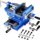 VEVOR Cross Slide Drill Press Vise, 6 Inch Jaw Width, 2 Way X-Y Axis Bench Vise, 5.7 Inch Max Jaw Opening, Heavy Duty Cast Iron, Workbench Vice Clamp, for Woodworking Drilling CNC Milling Machine