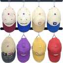 Adhesive Hat Organizer Rack for Baseball Caps [Up to 24 Caps] Hat Hangers Holder Display for Wall, Over Door Closet, Room/College Dorm Storage - 2 Magic Strips with 8 Removable Hooks