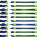 Schneider Xpress Premium Fineliner, 0.8 mm Porous Point, Light Green Barrel, Blue Ink, Box of 10 Pens (190003)