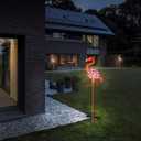 Garden Decor Solar Lights Flamingo Lawn Light, for Yard Outdoor Decorations Ground Inserted Outdoor Waterproof Garden Lamp LED,Patio, Courtyard, Gifts for Mom Grandma (Colorful Light)
