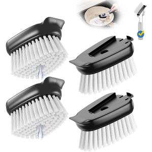Dish Brush Head Replacement for OXO, 4 Pack Refill Head for OXO Dish Brush, Dish Brush Cleaning Soap Dispensing Head Replacement for Scrubber (Black)