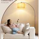 EDISHINE Dimmable Mid Century Modern Floor Lamp with Remote, Tall Arc Standing Lamps with Adjustable Drum Shade, Standing Corner Light for Living Room, Bedroom, Dining Room, Bronze