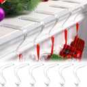 Christmas Stocking Holders for Mantel, Acrylic Stocking Hangers Non-Slip Fireplace Stocking Hanger Transparent Stocking Hooks for Xmas Party Decor Desk Fireplace Bar Restaurant
