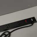 KMC 12 Outlet Heavy Duty Metal Surge Protector Power Strip with 6-Foot Long Extension Cord, 125V/15A, Black