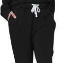 Christmas Pajamas Two Piece Outfits Tracksuits Loungewear Matching Set Pjs Jogger Sets (Black, XXL)