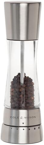 Cole & Mason Derwent Pepper Grinder - Stainless Steel Mill Includes Gourmet Precision Mechanism and Premium Peppercorns - Pepper Mill, Stainless Steel