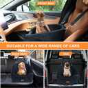 Vivifying Dog Car Seat for Small & Medium Dogs, Detachable & Washable Booster Seat for Pets Up to 30lbs, Travel Bed with Storage Pockets and Safety Belt Black